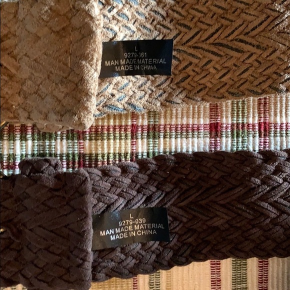 Lot of 2 Faux Suede Belts Brown & Tan - Picture 3 of 8